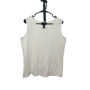 Jillanova White Sleeveless Tank Top Combed Sz XL